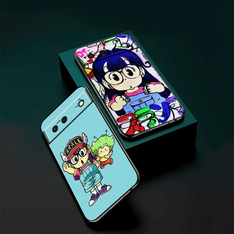 Funda de teléfono Anime Arale para Google Pixel 9 8 7 Pro 6 Pro 6A 5A 5 4 4A XL 5G funda suave negra - imagen 4