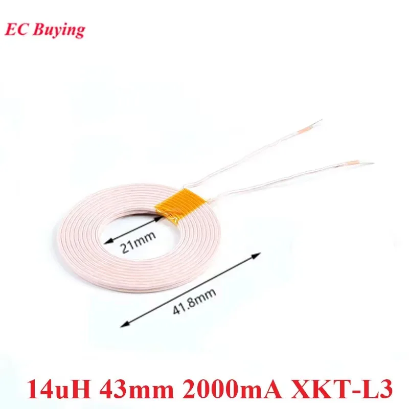 14uH 43mm Alta corriente 2000mA Bobina de fuente de alimentación inalámbrica DC 5V a 12V XKT-L3 Chip de carga