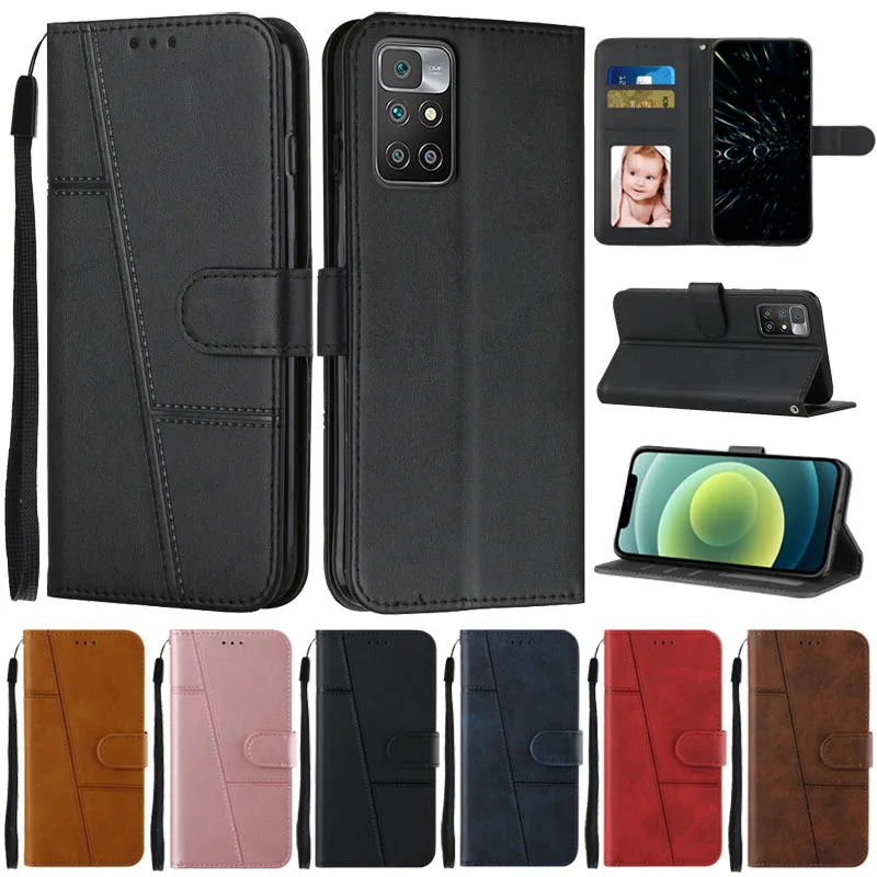 Para Xiaomi Redmi 10 funda con tapa tipo billetera cubierta de libro para Coque Xiaomi Redmi 10 5G funda de teléfono Redmi10 2022 Fundas protectoras de cuero - imagen 2