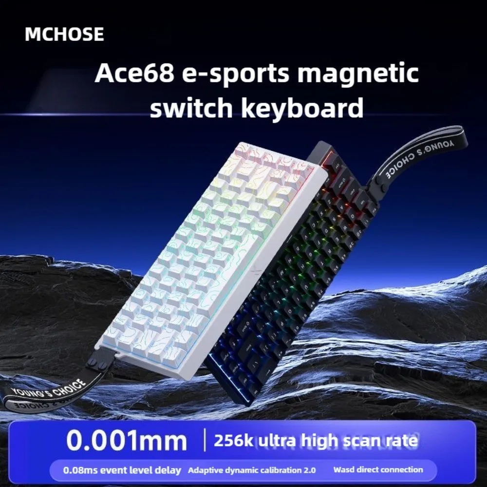 MCHOSE Ace60 / ACE68 Pro Teclado mecánico con interruptor magnético cableado 8K personalización Gaming Esports para Windows/MAC