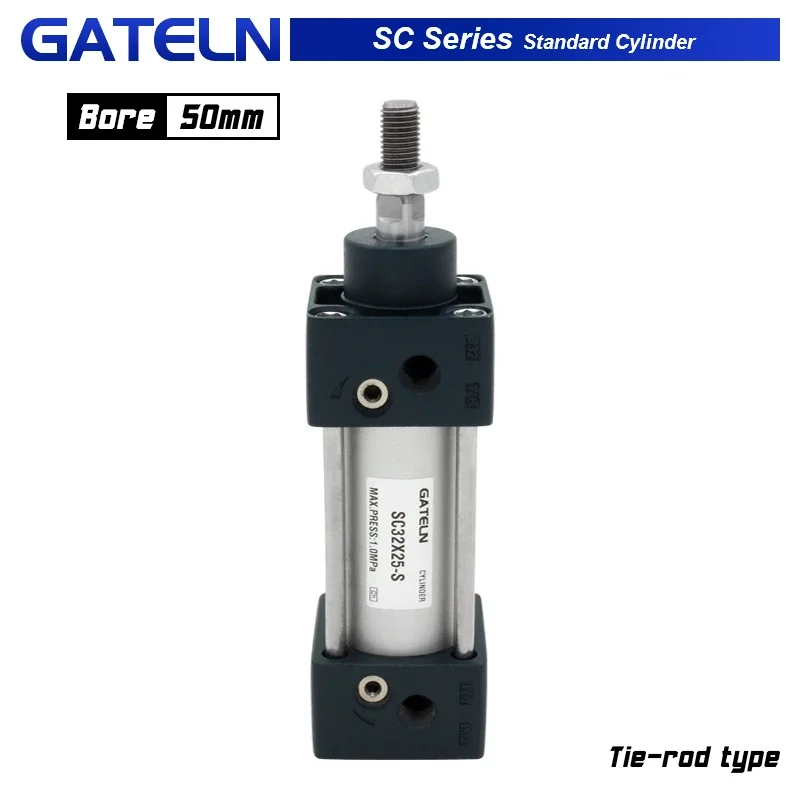 Cilindros de aire estándar SC50, cilindro neumático de doble efecto SC50X50 SC50X100S SC50X300 SC50X1000