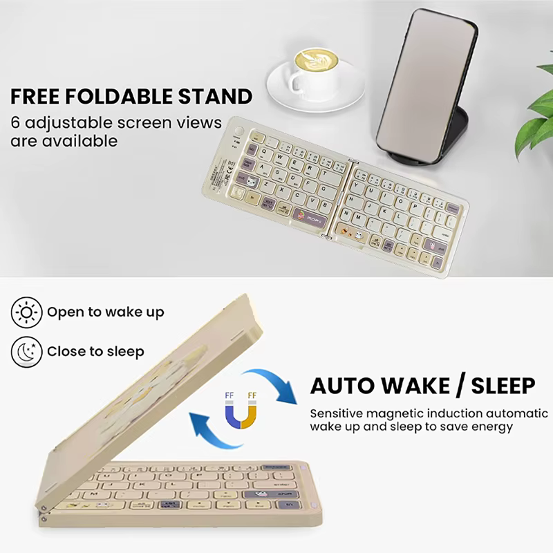 Mofii Bluetooth5.0 Teclado plegable inalámbrico 67 teclas Teclado plegable inalámbrico recargable de estilo lindo para Win/Android/IOS - imagen 4