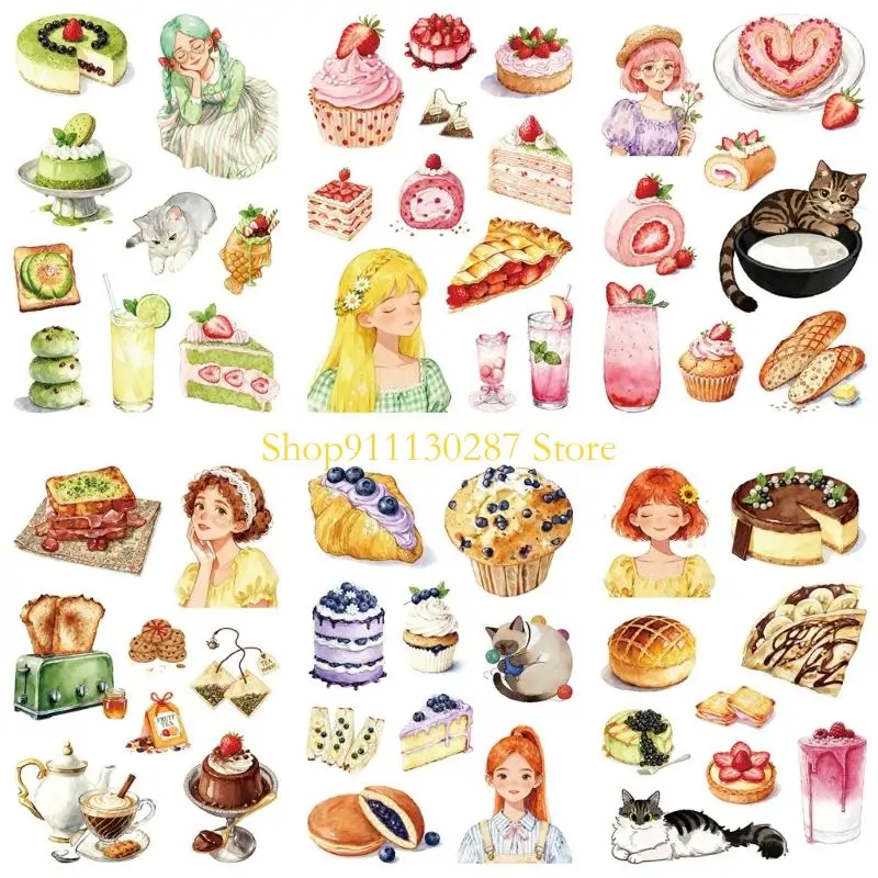 J1HC pegatinas reutilizables con temática comida, 24 Uds., para proyectos arte infantiles, seguro, no tóxico - imagen 2