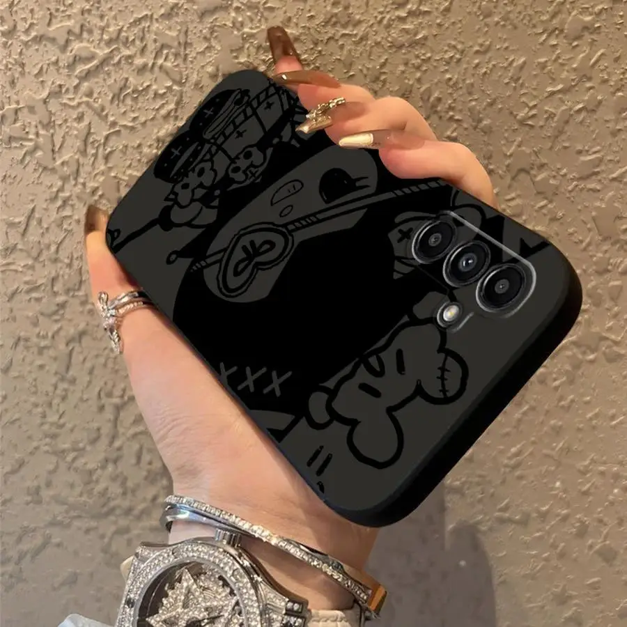Funda para Samsung Galaxy A20 A13 A17 A40 A16 A06 A05 A04 A70 A50 A10 A12 A30 A15 funda negra suave para teléfono Sanrio Cool Kuromi Hello - imagen 4