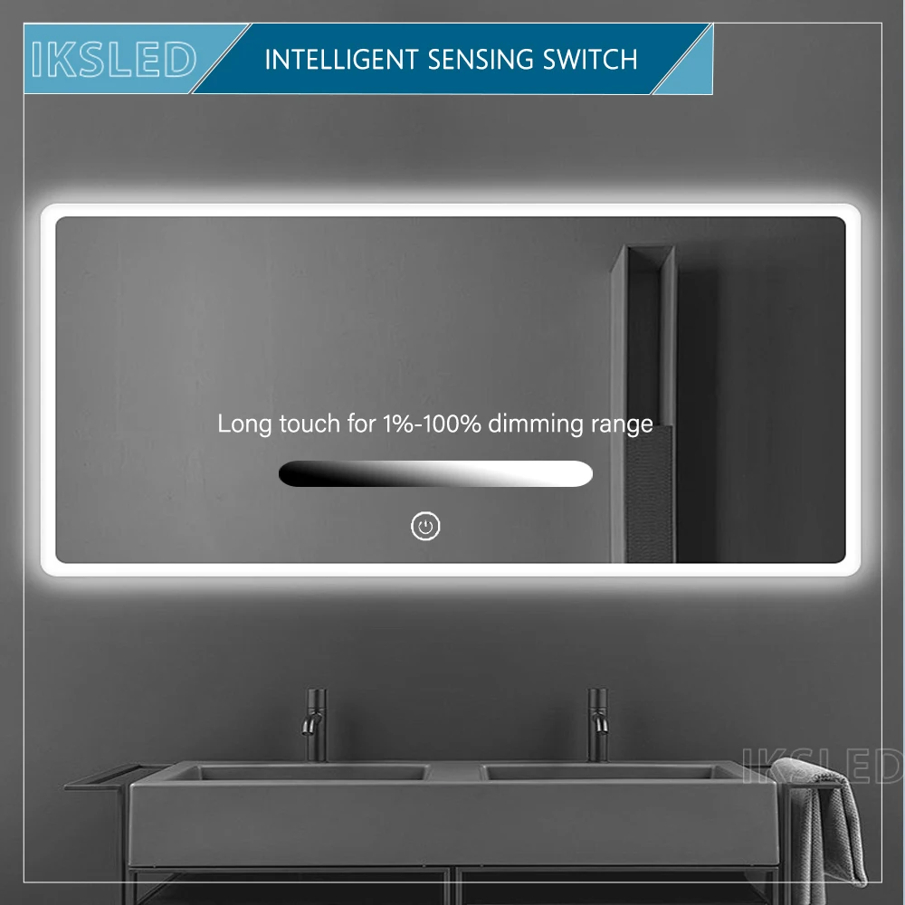 Interruptor de Sensor táctil LED de 220V y 110V, interruptor de luz de espejo de una sola tecla inteligente, atenuador táctil para espejo de baño - imagen 2