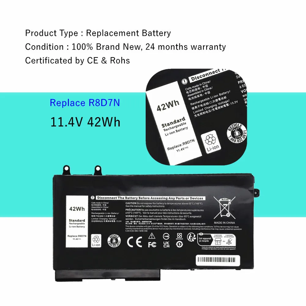 Batería para ordenador portátil R8D7N 4GVMP para Dell Latitude 5400 5500 Inspiron 7590 7591 7791 2 en 1 (sin disco duro de 2,5 ") 1V1XR P84F P84F001 P42E - imagen 2