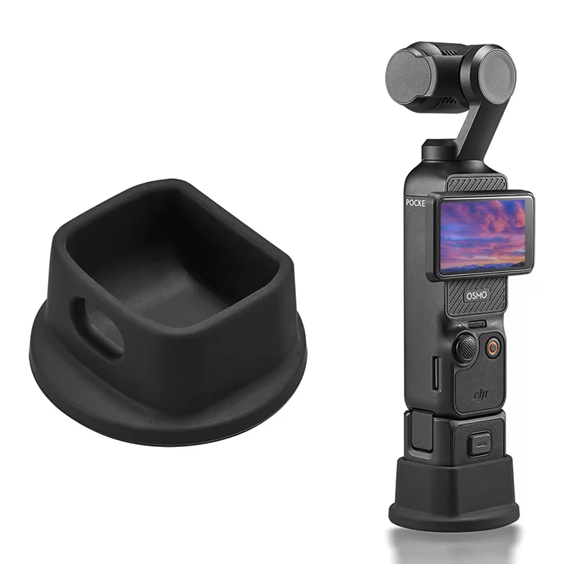 Base de escritorio de silicona negra para cámara de acción DJI Osmo Pocket 3, Base de extensión fija antideslizante, accesorio de montaje de cardán