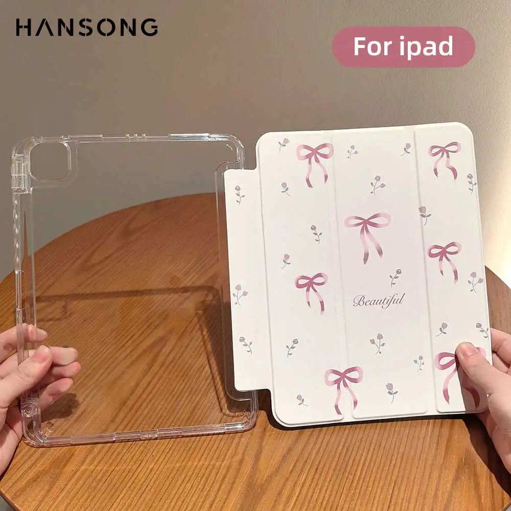 Funda triple con portalápices para iPad Air 11 4 5 2025, funda para iPad 10th 10,2 11th A16, funda para iPad Pro12.9 11 13 M2 M3 mini6 7 Cove