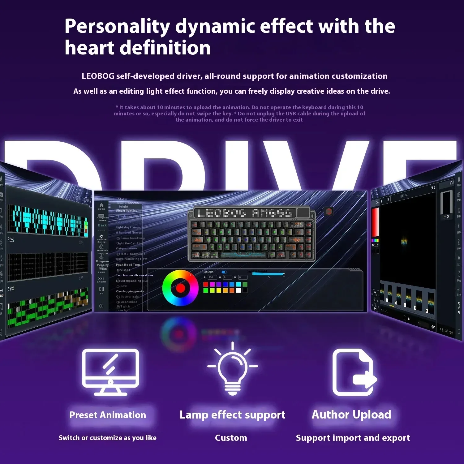 LEOBOG AMG65 Teclado mecánico con pantalla LED TFT 3 modos inalámbrico 2,4G RGB retroiluminado teclado para juegos de intercambio en caliente regalos para jugadores de PC - imagen 2