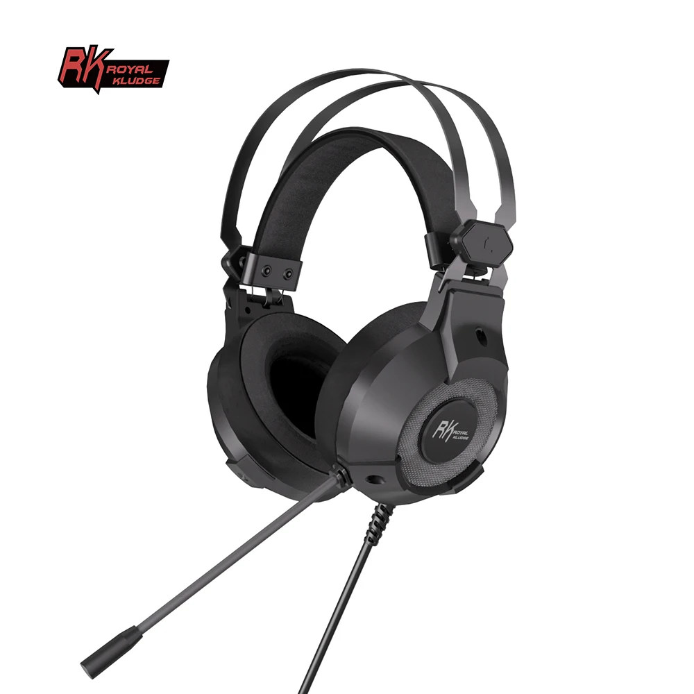 RK ROYAL KLUDGE E9000 auriculares para juegos por cable 30mW 50mm iluminación RGB 382G micrófonos supraaurales auriculares con enchufe de tres vías - imagen 2