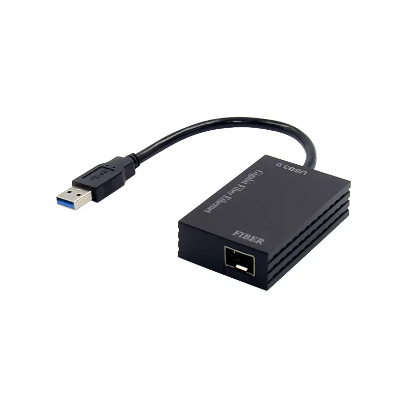 USB 3,0 a SFP 1 puerto con cable Gigabit fibra 1000M adaptador Ethernet Chip Realtek RT8153 portátil 10/100/1000Mbps tarjeta de red Usb