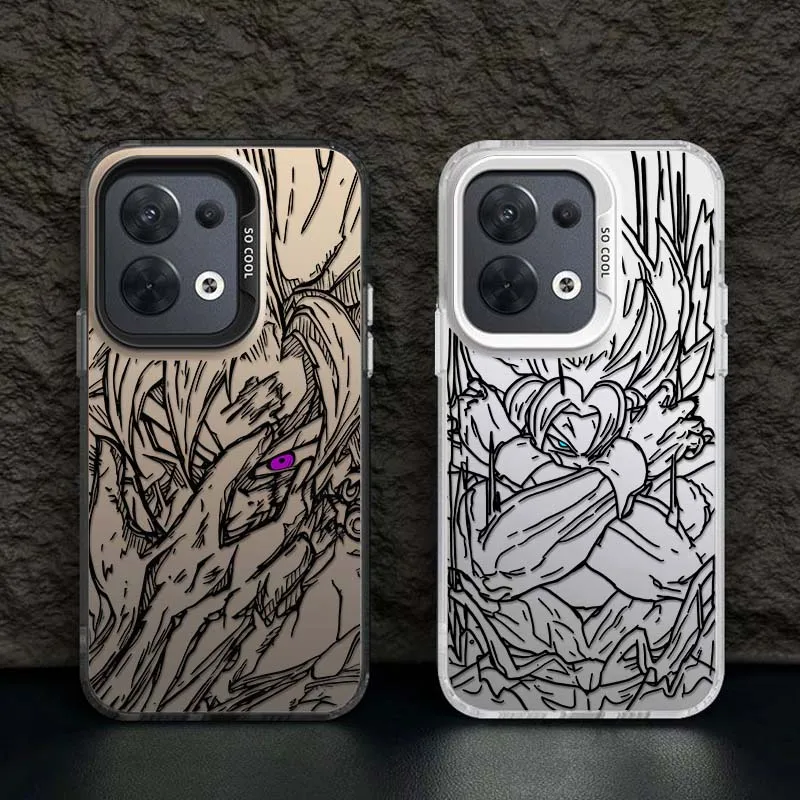 D-Dragon Ball Goku funda bonita para OPPO A98 A96 A95 A94 A79 A78 A77 A54 A55 funda de teléfono plateada colorida