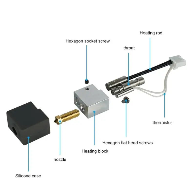 Hotend cabezal extrusor confiable R53C para eficiencia térmica óptima y rápido logro temperatura para impresión - imagen 5
