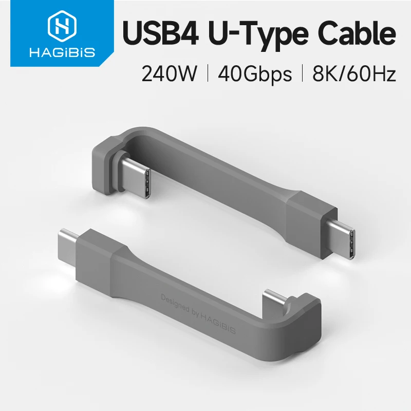 Hagibis Cable corto USB C 40Gbps Cable USB4 PD 240W carga rápida para SSD iPhone 16 banco de energía USB DAC y AMP amplificador de auriculares - imagen 2