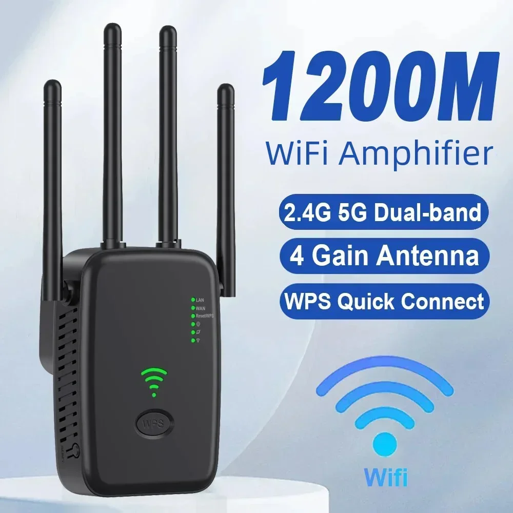 Enrutador inalámbrico 2,4G 5G 1200Mbps, repetidor WiFi, amplificador de señal WiFi, extensor, enrutador, amplificador WIFI para el hogar y la Oficina - imagen 5