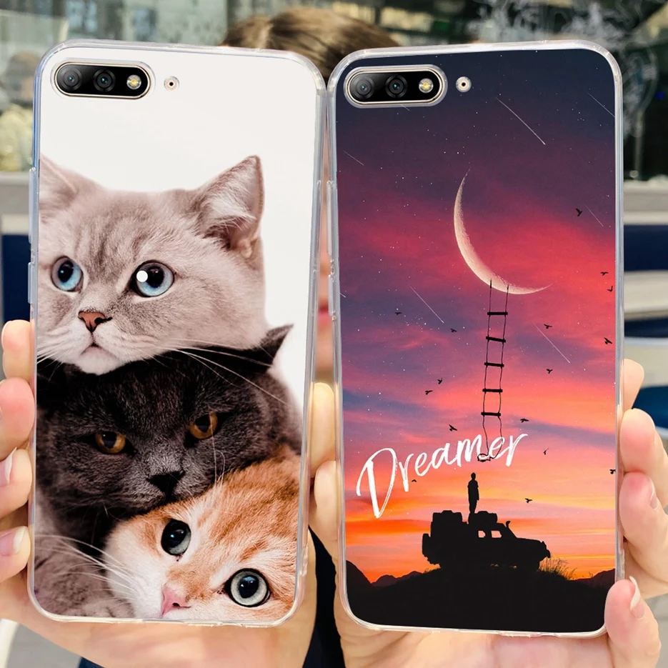 Funda de silicona blanda para teléfono Huawei Y7 Pro 2018, carcasa pintada de mariposa Y gato bonito de 5,99 pulgadas, parachoques para Y7 Prime 2018 Y 7 - imagen 4