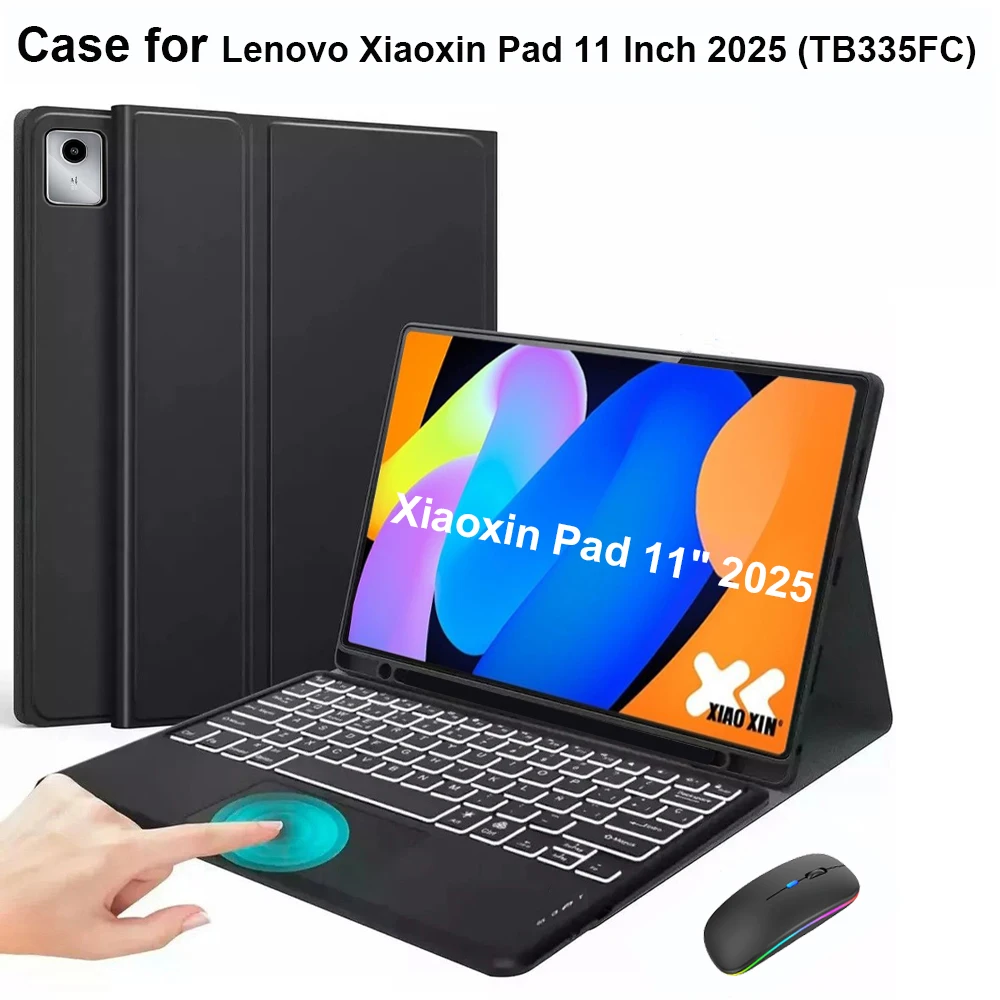 Funda para Lenovo Xiaoxin Pad 11 pulgadas 2025, funda para teclado Bluetooth inalámbrico para Xiaoxin Pad 11 pulgadas TB335FC, funda con soporte inteligente - imagen 2