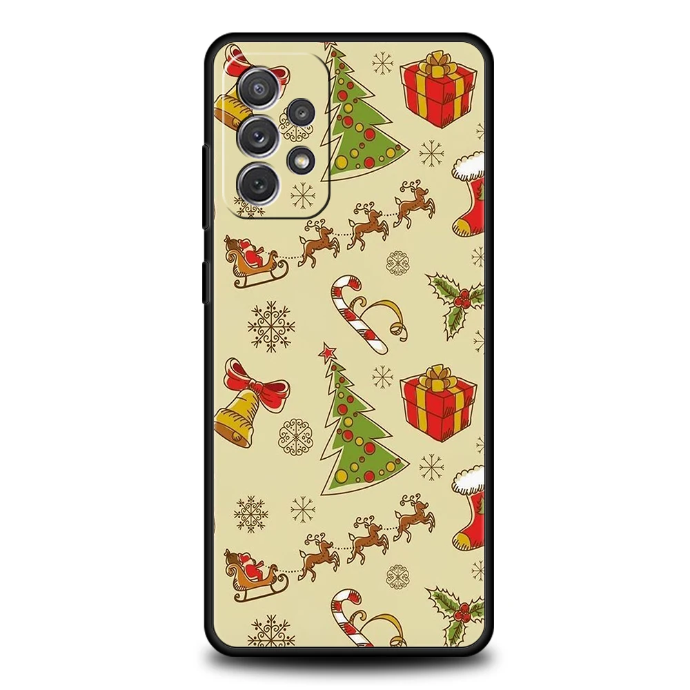 Funda de teléfono para Samsung A15 A13 A35 A55 A51 A71 A41 A31 A21S A03S A05 A17 A23 A25 A33 A53 A73 5G A07 4G cubierta de dibujos animados de Navidad - imagen 5