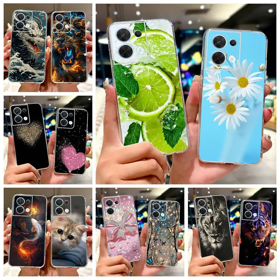 Para Oppo Reno8 Pro 5G funda CPH2357 cubierta pintada Popular de lujo funda de teléfono delgada suave para Oppo Reno 8 Pro Reno8 5G CPH2359 Fundas