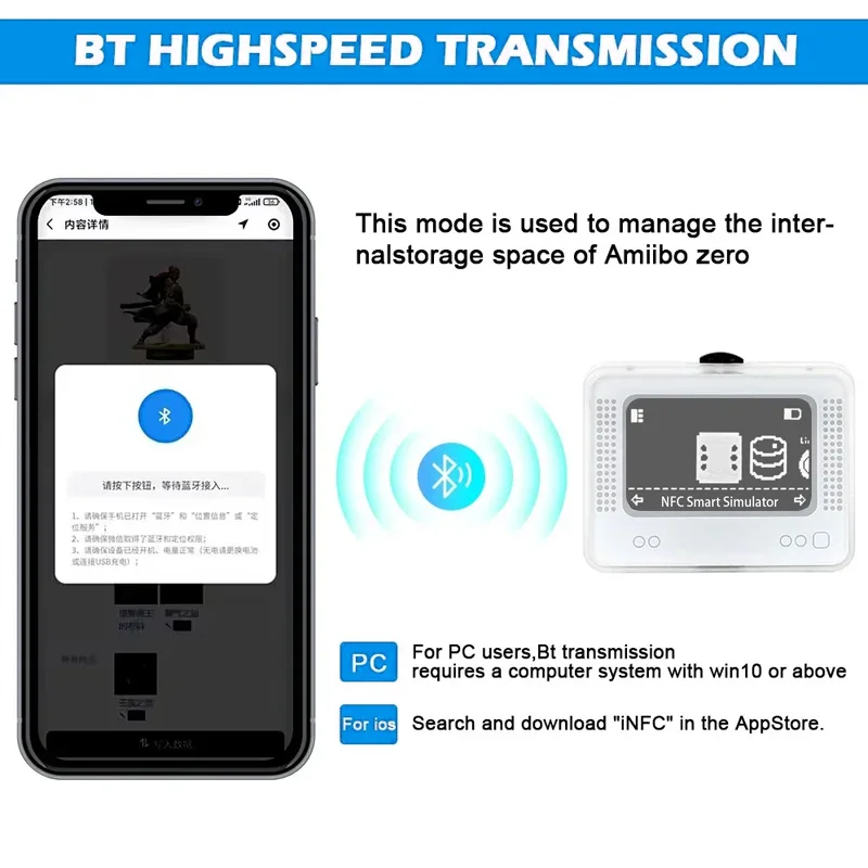 Para Amiibo NFC Simulator Pixl emulador de repuesto emulador de juego Compatible con Bluetooth para Switch2 2025 accesorio de juego - imagen 3