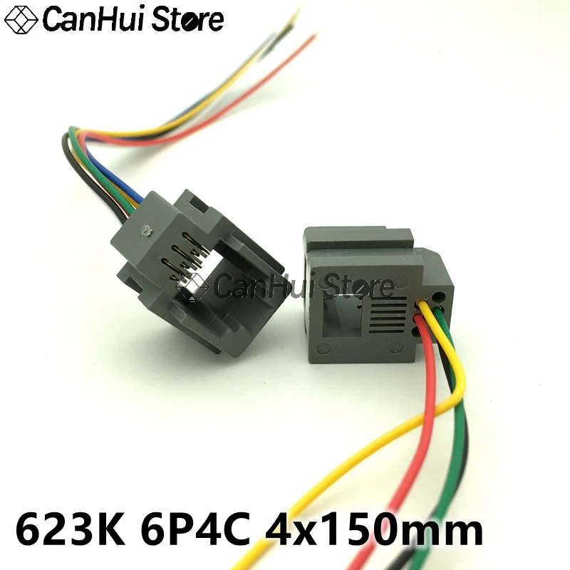 5 uds 616E 623K 616M 641D 648K 4P4C 6P4C 6P6C 8P8C RJ11 \ RJ12 \ RJ45 toma de teléfono hembra para teléfono de Internet con Cable 15cm - imagen 4