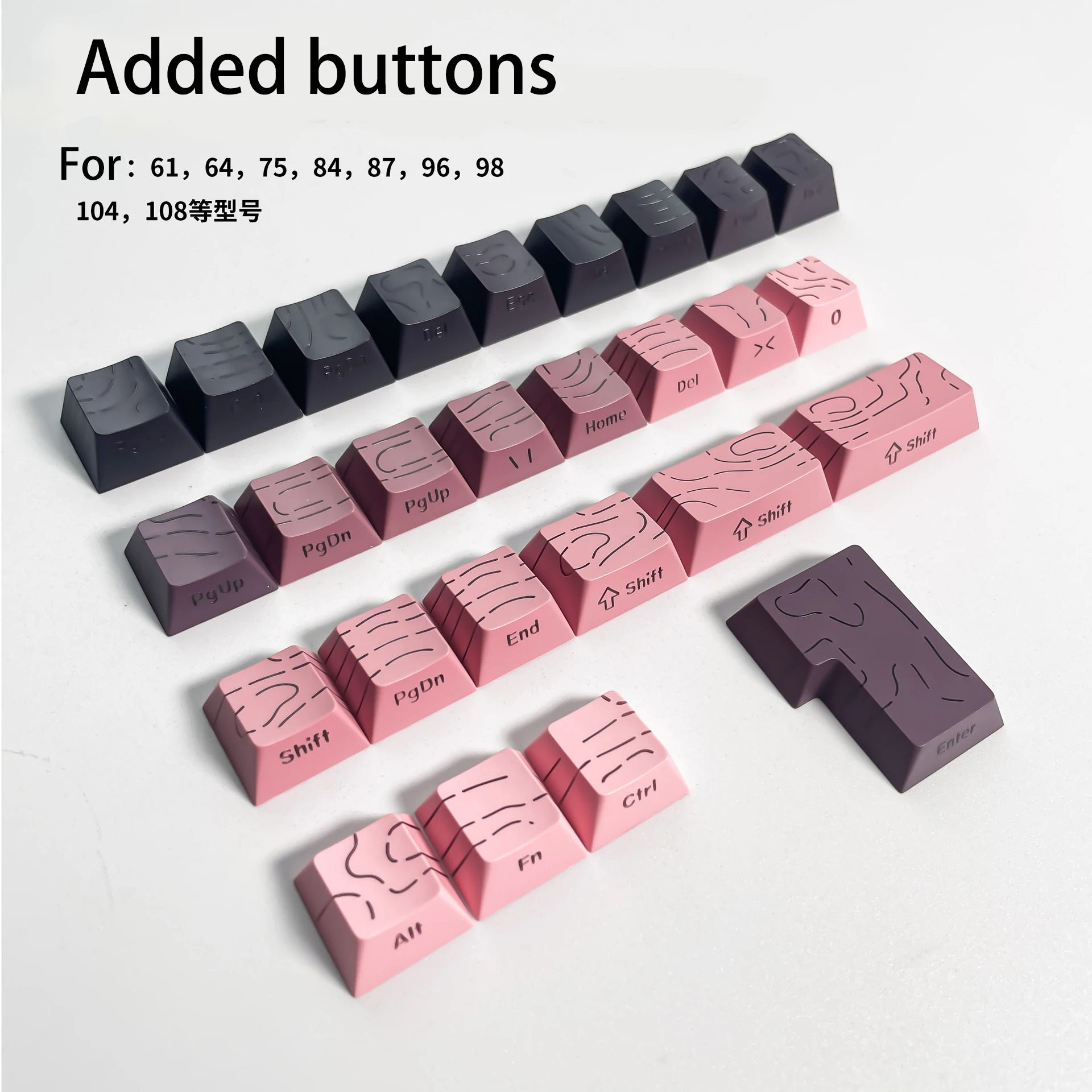 Teclas PBT de color rosa degradado, 135 teclas para perfil Cherry, teclas de doble disparo, impresión lateral, retroiluminado RGB, interruptor Cherry MX, Keyboa para jugadores - imagen 5