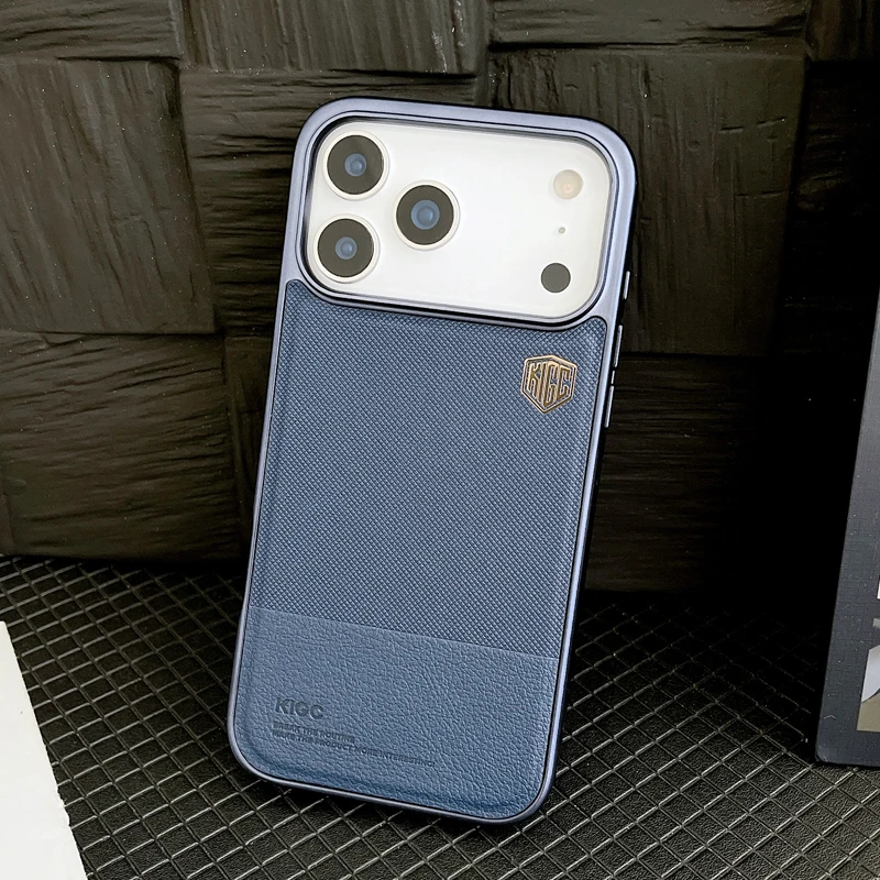 Para iPhone 17 Pro Max funda KIGC delicada piel de cuero PU PC TPU protección de lente cubierta de teléfono para iPhone 17 Pro - imagen 2