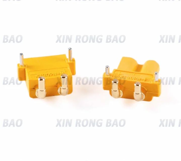5 unids/lote XT30PW conector macho hembra placa PCB 2mm cabeza dorada Banana conector Horizontal de ángulo recto para modelo RC - imagen 5