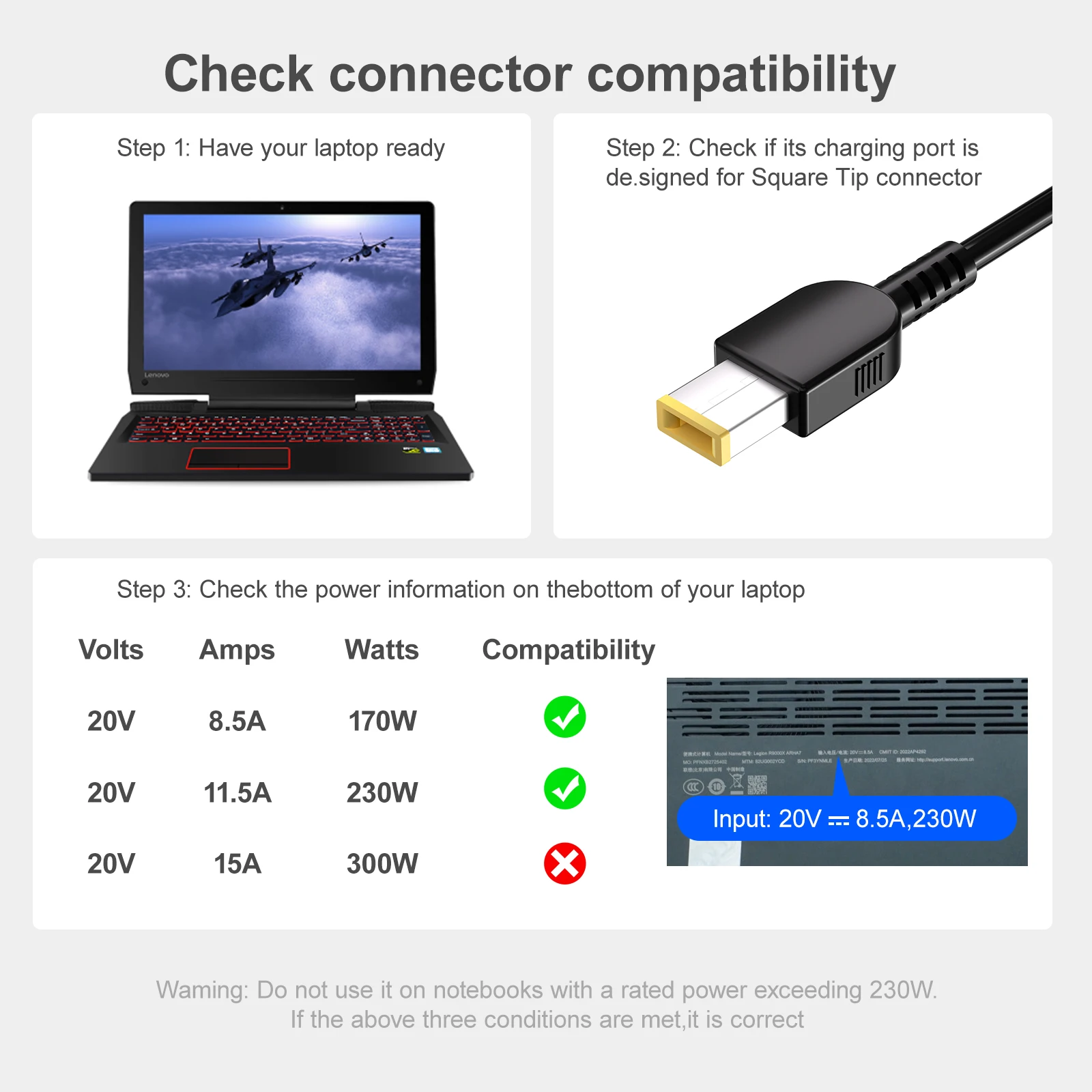 Nuevo cargador Legion 5, adaptador de CA de 230W para Lenovo Legion 5 7 5P C7 S7 Y540 Y545 Y740 Y730 Y900 Y910 Y920 Y7000 4X20E75111 GX20L293