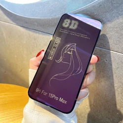 Cristal templado de espejo 8D para Apple iPhone 15 Pro Max 15Plus 15Pro, Protector de pantalla, película protectora de cobertura completa