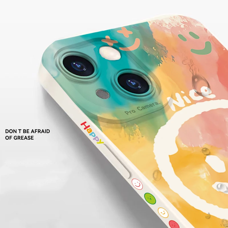 Funda de teléfono Rainbow Smile para iPhone 15 Pro Max, fundas para iPhone 14 Plus 13 Pro 12 11 XS XR X 7 8 SE 2020, funda de parachoques de silicona suave - imagen 3