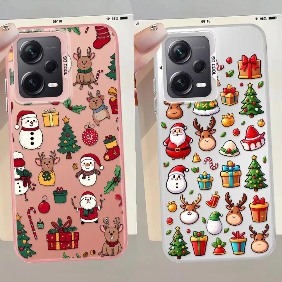 Funda con patrón de árbol de Navidad de dibujos animados para Xiaomi Redmi K60 13C 10C 9T 14C A5 A1 A2 Plus 9C 12C, funda trasera para teléfono