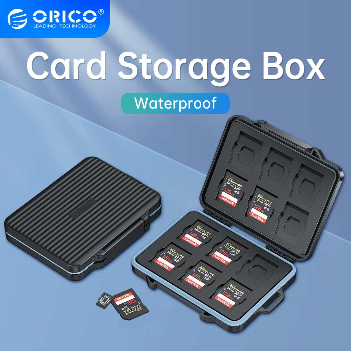 ORICO Estuche Almacenamiento Tarjeta Memoria SD Organizador Soporte Tarjeta Micro SD Forro Suave Impermeable HDD CF SD - Vista principal del producto
