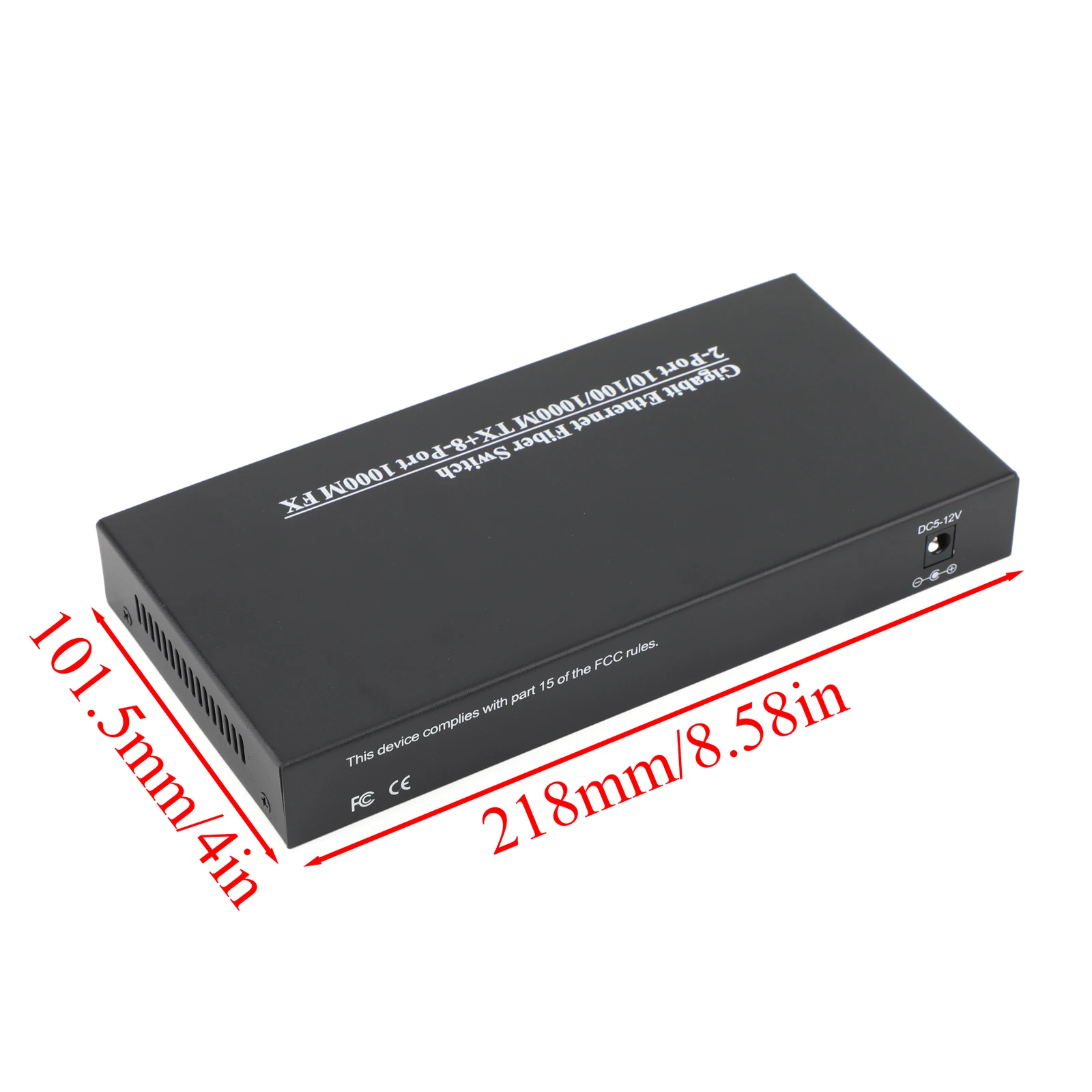 Transceptor SFP de 8 a 2 RJ45, convertidor de medios Gigabit SFP de 1 piezas, interruptor de fibra óptica de 10/100/1000M con módulo SC SFP de 3KM/20KM - imagen 2