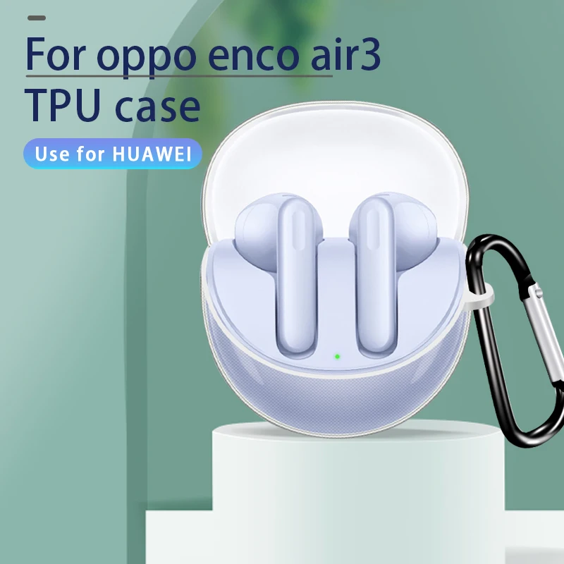 Funda para Oppo Enco Air3 Air3s TPU transparente auriculares funda protectora fundas transparentes con gancho - imagen 2