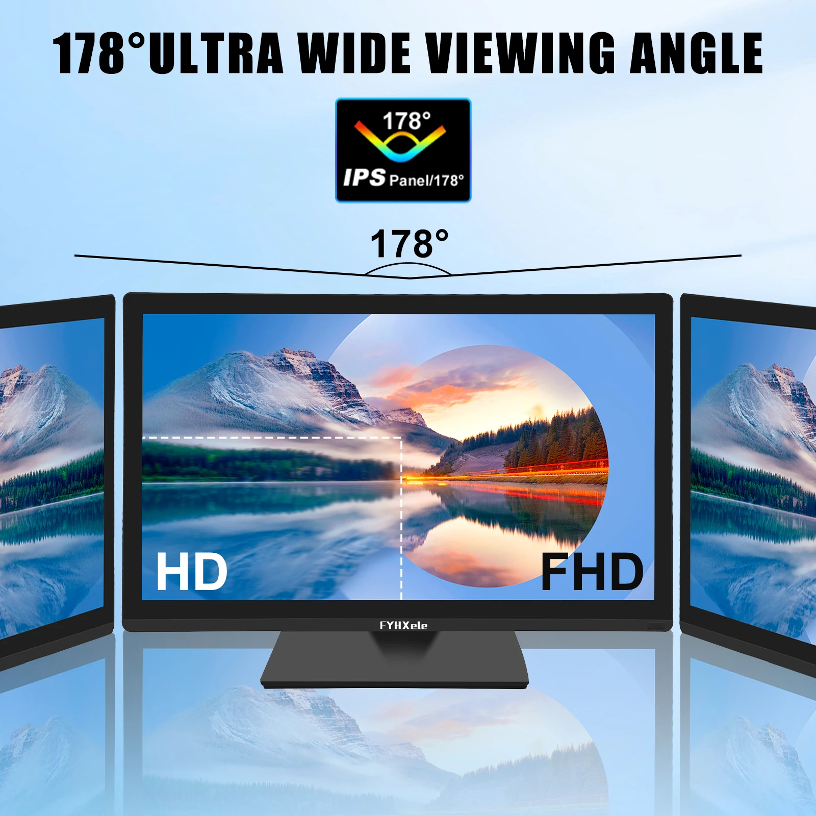 FYHXele Monitor de ordenador de 24 pulgadas FHD 1080P Monitor de PC de oficina pantalla IPS 100hz HDMI DPFrameless VESA altavoz incorporado montable - imagen 5