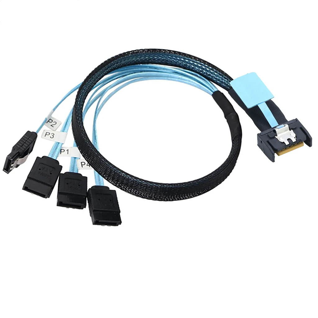 SlimSAS-Cable de conexión de datos para servidor, conector MCIO 4I de 38 pines a 4X SATA, PCIE5.0, PCI-E, 8654 - imagen 4