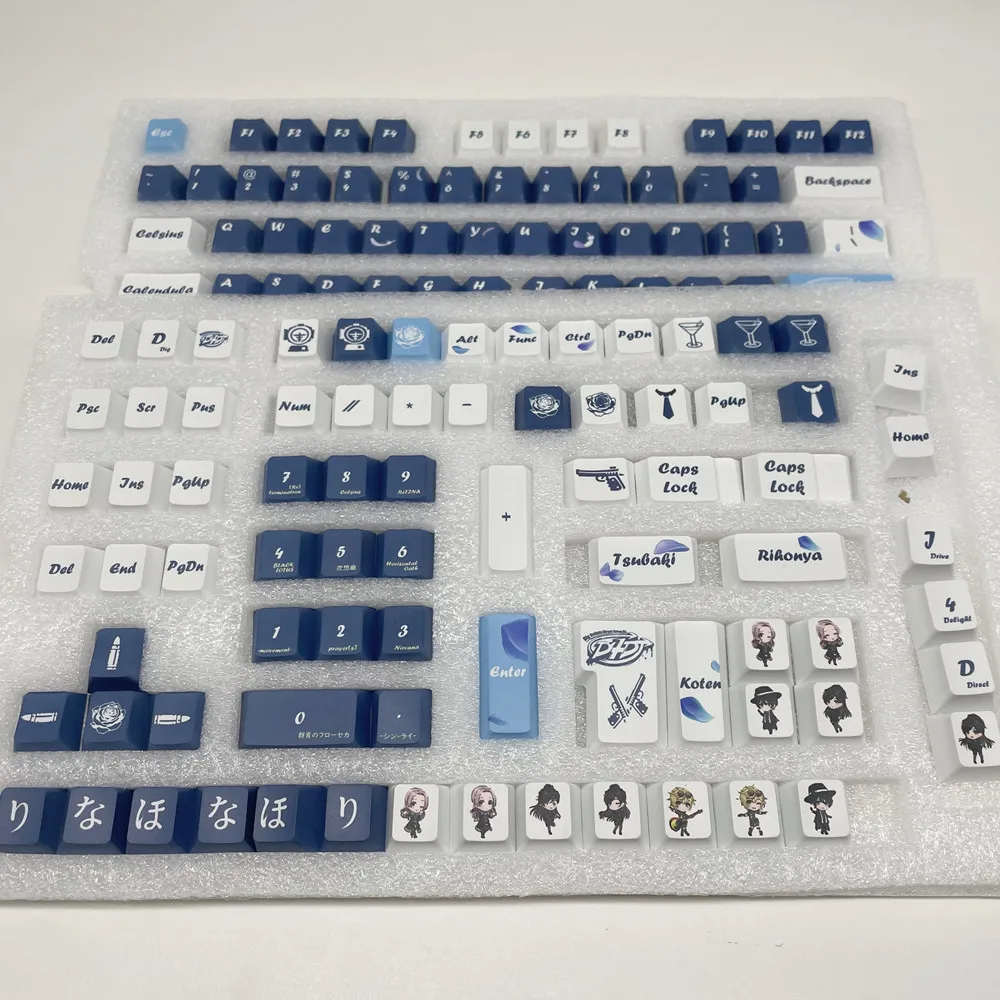 Indigo Bullet Keycap 158 teclas/juego DIY diseño personalizado cereza perfil tinte subcama ISO entrada para teclado mecánico 60% 65% 75% - imagen 4