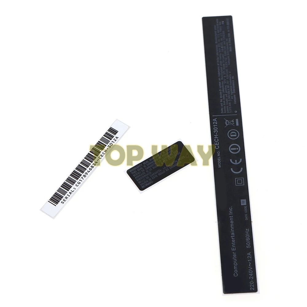 1 Juego de pegatinas de sello de seguridad de repuesto para PS3 Slim 3000, carcasa de etiqueta, pegatina negra, sello de película de código de barras - imagen 3