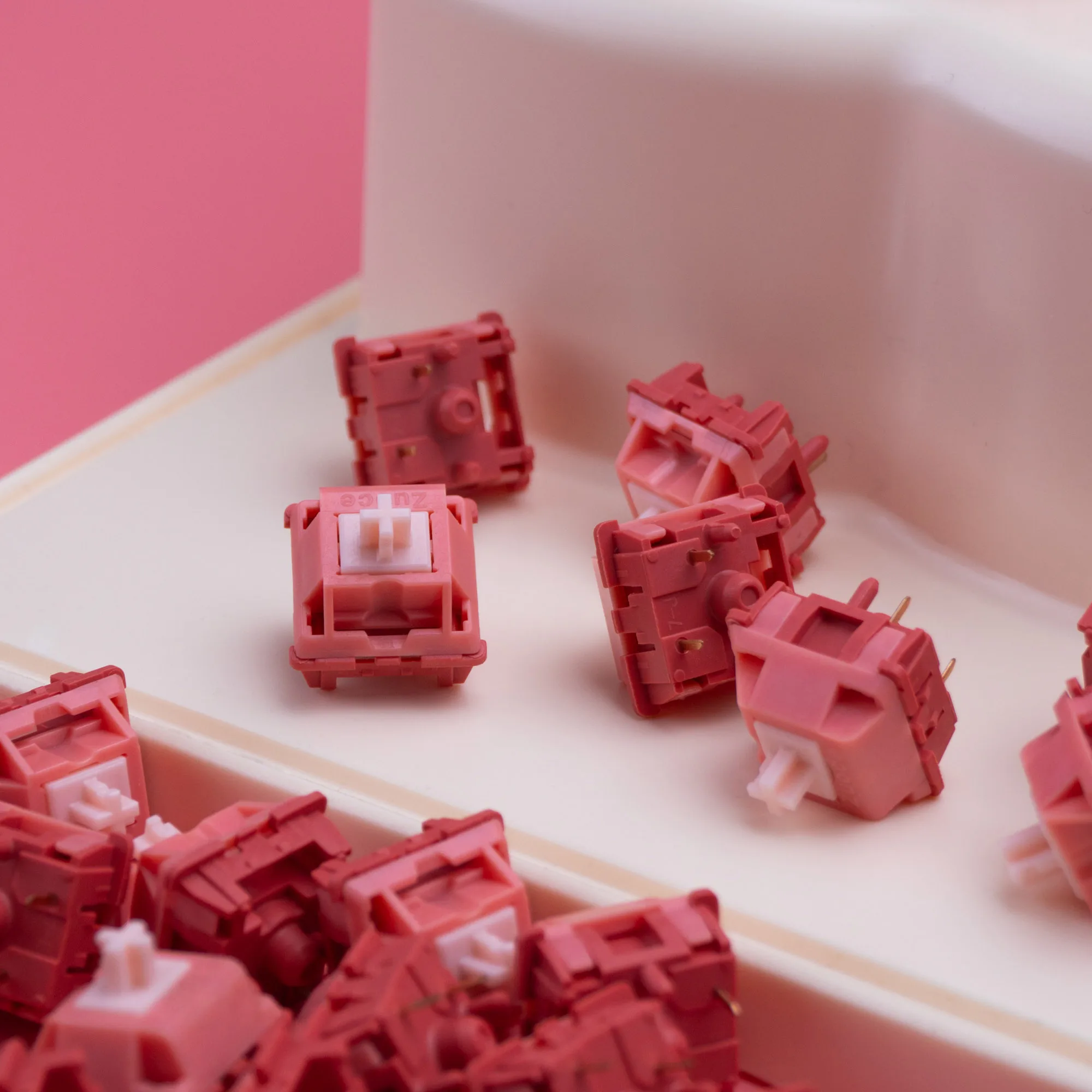 Zuoce-interruptor lineal de pomelo dulce, 33g, 38g, MX, para teclado mecánico, lubricado en fábrica, Srping largo, 21mm, POM PC - imagen 4