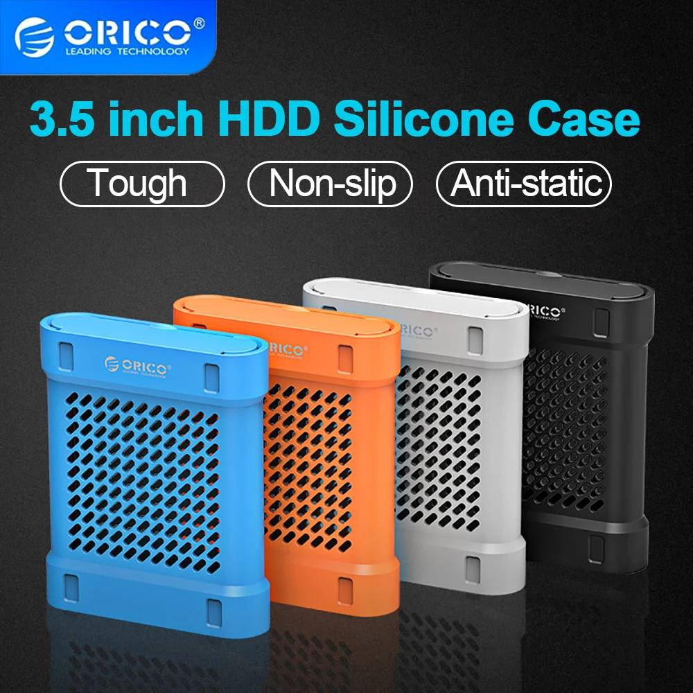 ORICO 2,5 "funda protectora para disco duro móvil funda de silicona 3,5" bolsa a prueba de golpes funda portátil caja de almacenamiento de silicona sólida