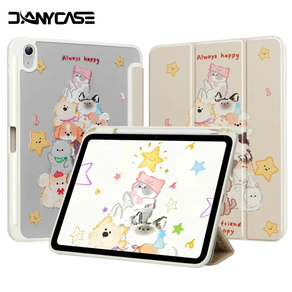Para funda de ipad 11.a A16 10.a generación pro 11 10,2 7 8 9a funda Air 7 6 4 5 10,9 13in 11 12,9 M2 M3 M4 M5 mini 6 7 dibujos animados bonitos