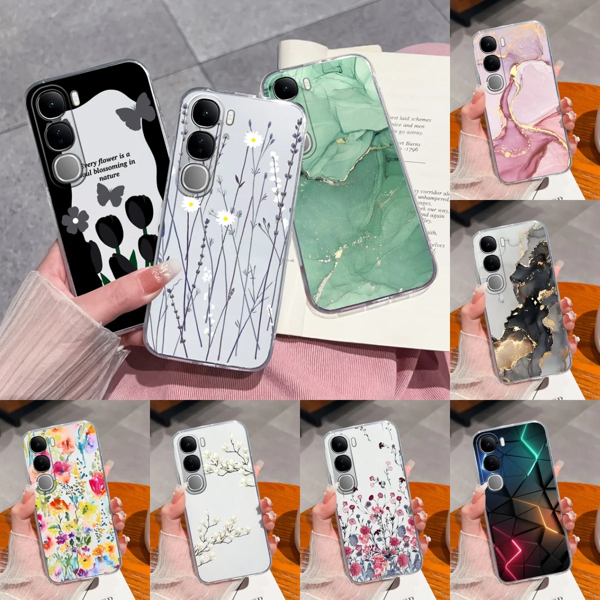 Funda transparente para Vivo V40 Lite V40SE Y200 Y300 funda trasera Simple para Vivo V 40 Lite V40 SE 80W carcasa de teléfono suave y transparente anticaída