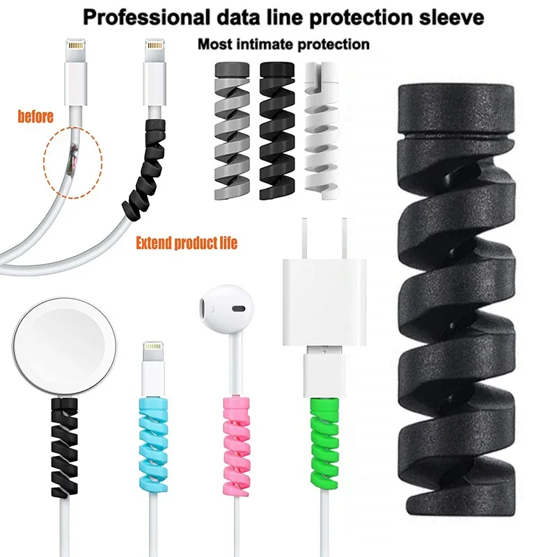 Protector Silicona Cable iPhone – Organizador y Bobinador USB - imagen 2