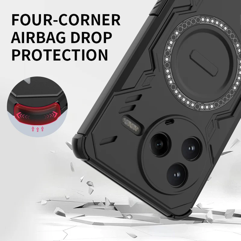 Armadura protectora disipación de calor funda de teléfono para Xiaomi Poco X7 X6 F6 F7 Pro Ultra C75 funda magnética a prueba de golpes Fundas - imagen 2