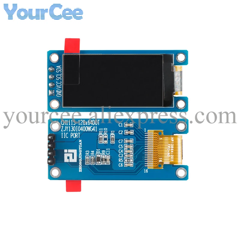 Pantalla LCD OLED de 1,29 pulgadas, módulo CH1115, 128X64, IIC, I2C, 1,29x64, blanco, azul, 4P/7P - imagen 4