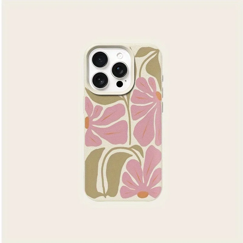 Funda de teléfono con textura de lichi y patrón de flores rosas bonitas para iPhone 17 Pro Max 11 12 13 14 15 16 Plus 17 Air X XS XR 16E, funda suave - imagen 5
