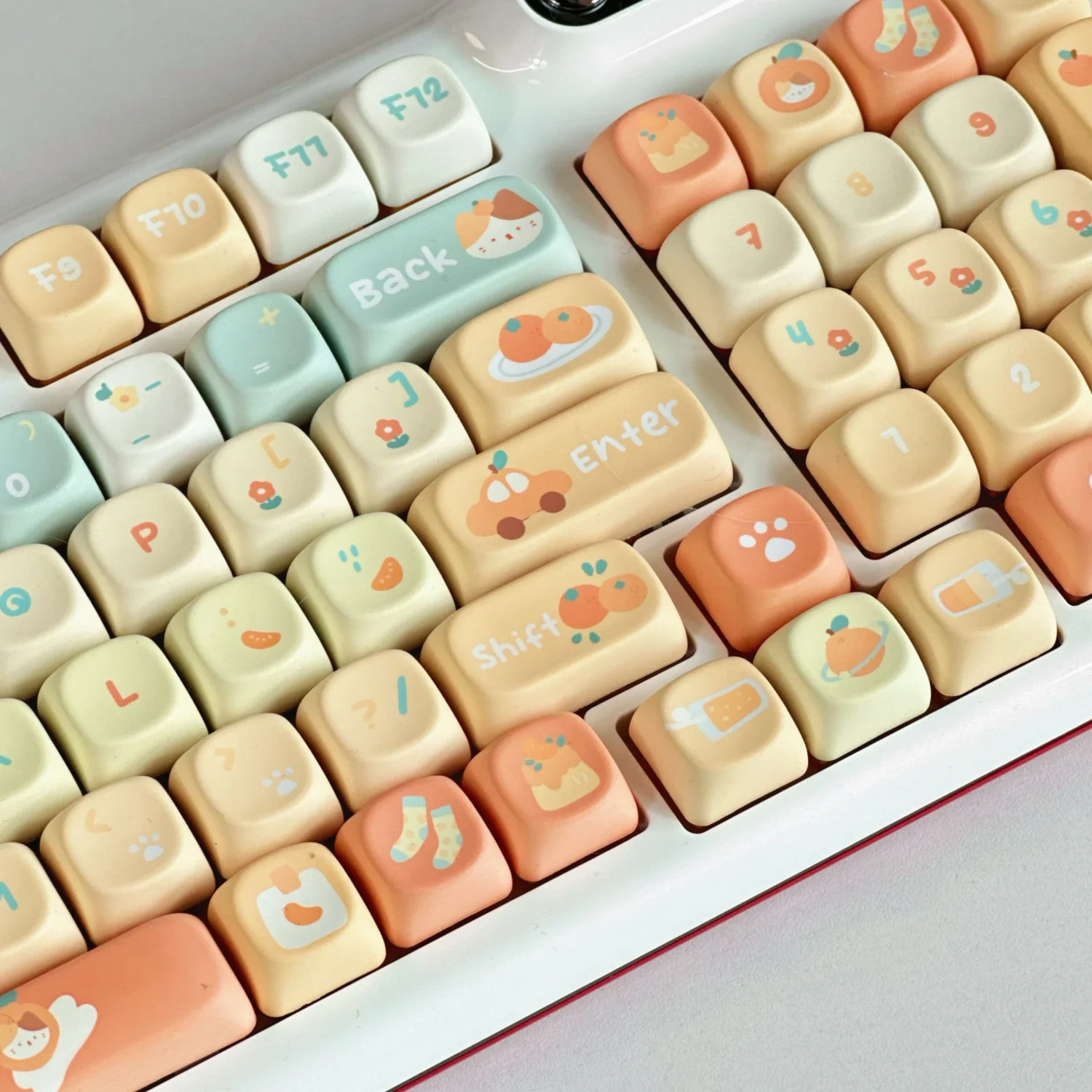 Teclas de Soda naranja, 131 teclas, perfil XOA, PBT, sublimación de cinco lados, teclas personalizadas para teclado mecánico, bonitas teclas coreanas - imagen 5
