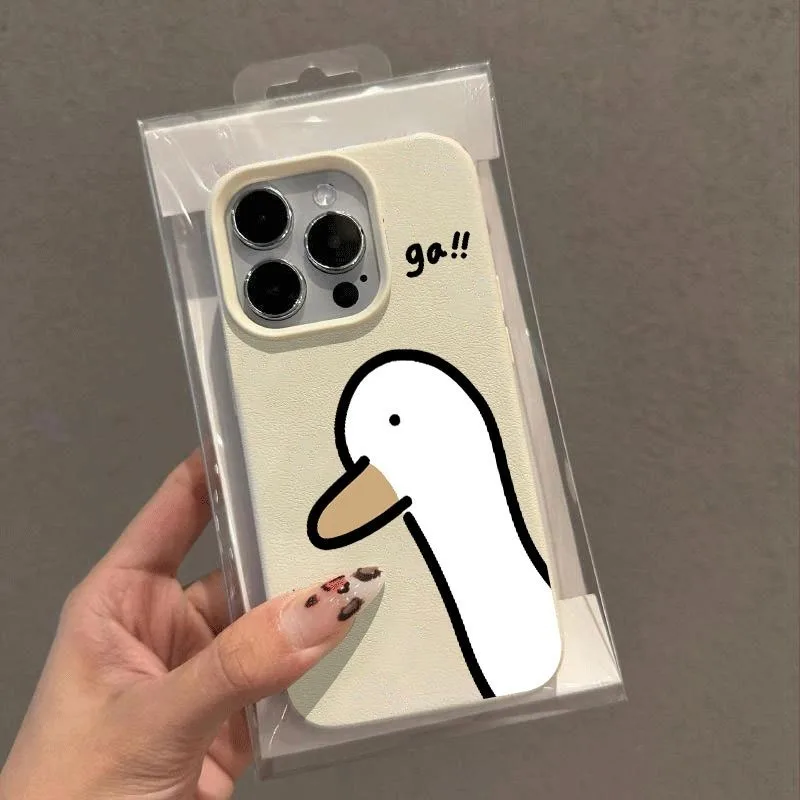 Funda de teléfono para iPhone 17 16 15 Pro Max 14 Plus 13 12 11 XS Max X XR 16E 17 Air regalo de moda para amante Linda funda de pato Simple - imagen 5