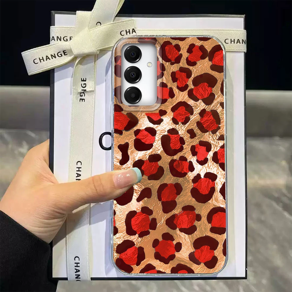 Funda de teléfono de leopardo rosa de moda coreana para Samsung Galaxy A16 A55 A07 A17 A56 A36 A26 A53 A06 A14 A24 A34 A54 A15 A12 A22 - imagen 5